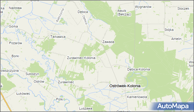 mapa Jeleń gmina Ostrówek, Jeleń gmina Ostrówek na mapie Targeo