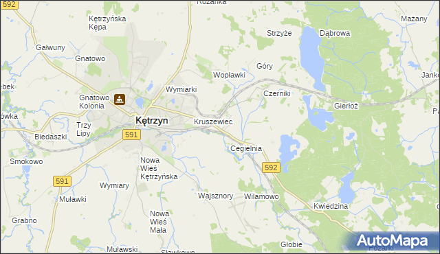 mapa Karolewo gmina Kętrzyn, Karolewo gmina Kętrzyn na mapie Targeo