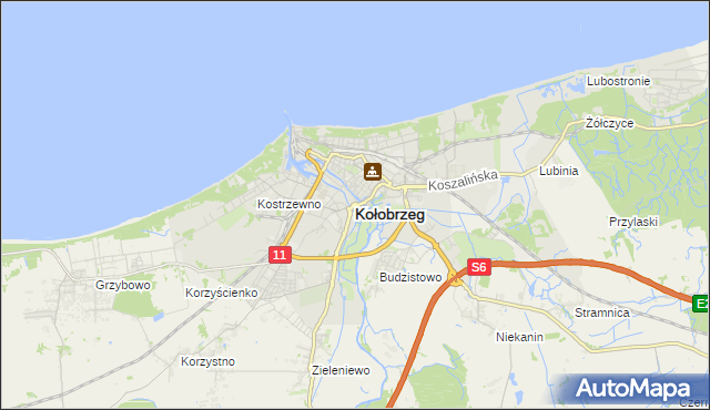mapa Kołobrzegu, Kołobrzeg na mapie Targeo