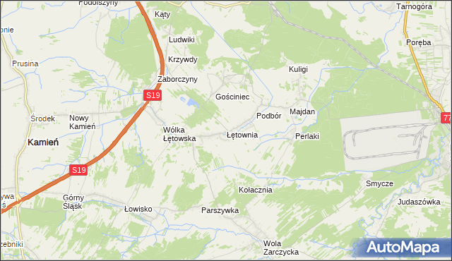 mapa Łętownia gmina Nowa Sarzyna, Łętownia gmina Nowa Sarzyna na mapie Targeo