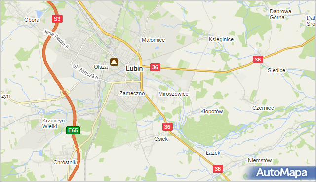 mapa Miroszowice, Miroszowice na mapie Targeo