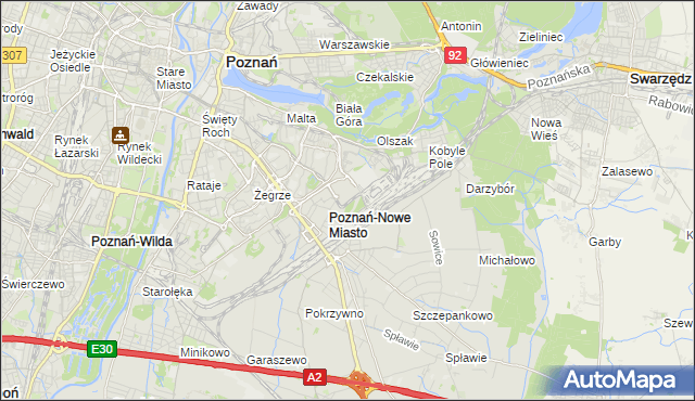 mapa Nowe Miasto gmina Poznań, Nowe Miasto gmina Poznań na mapie Targeo