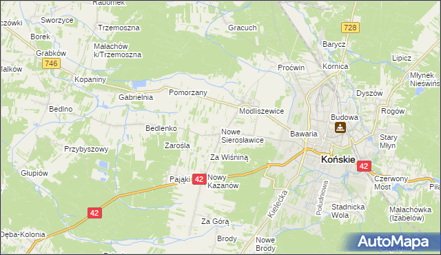 mapa Nowe Sierosławice, Nowe Sierosławice na mapie Targeo