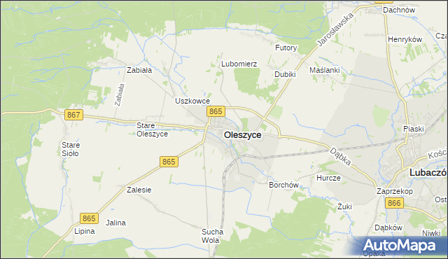 mapa Oleszyce, Oleszyce na mapie Targeo