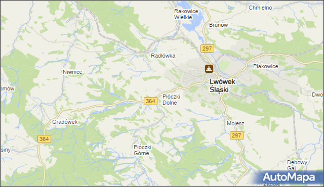 mapa Płóczki Dolne, Płóczki Dolne na mapie Targeo