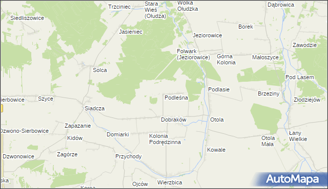 mapa Podleśna gmina Pilica, Podleśna gmina Pilica na mapie Targeo