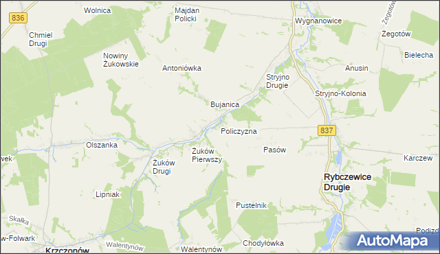 mapa Policzyzna, Policzyzna na mapie Targeo