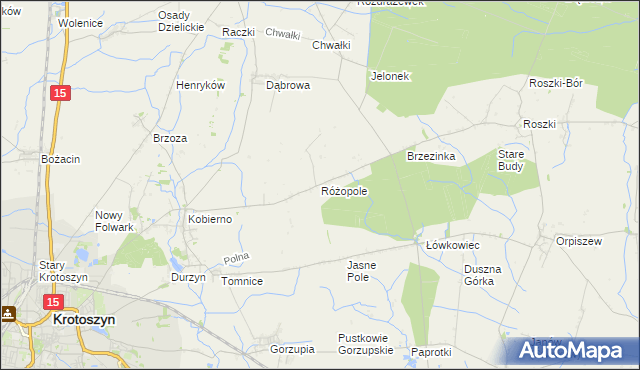 mapa Różopole, Różopole na mapie Targeo