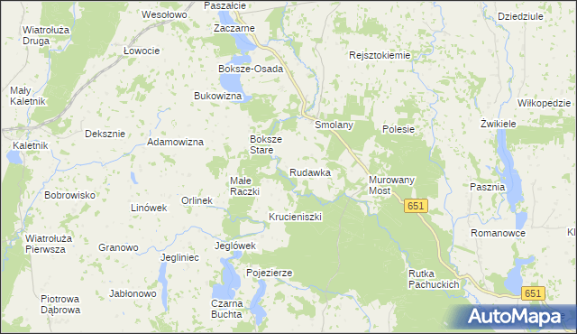 mapa Rudawka gmina Krasnopol, Rudawka gmina Krasnopol na mapie Targeo