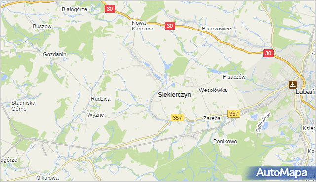 mapa Siekierczyn, Siekierczyn na mapie Targeo