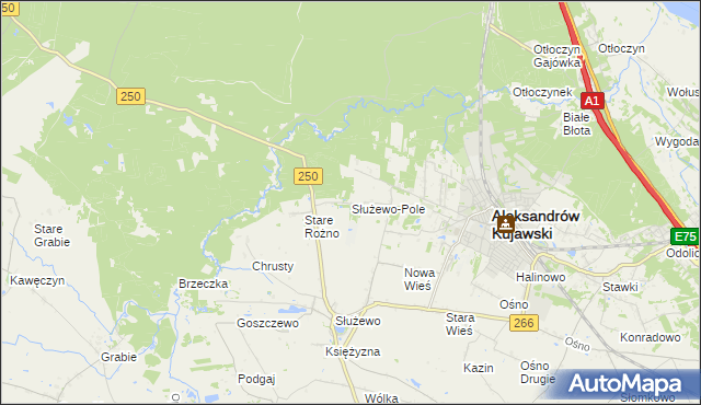 mapa Służewo-Pole, Służewo-Pole na mapie Targeo