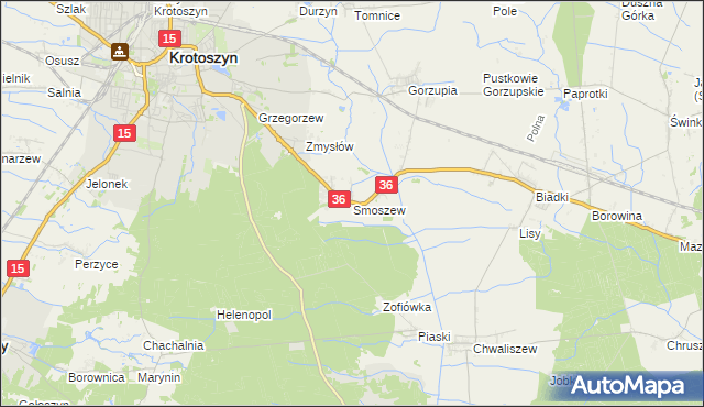 mapa Smoszew, Smoszew na mapie Targeo