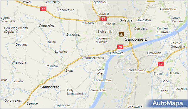 mapa Strochcice, Strochcice na mapie Targeo