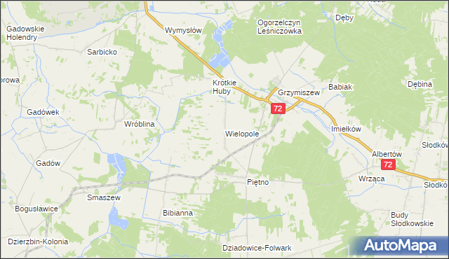 mapa Wielopole gmina Tuliszków, Wielopole gmina Tuliszków na mapie Targeo