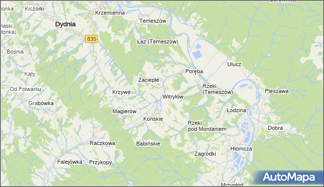 mapa Witryłów, Witryłów na mapie Targeo