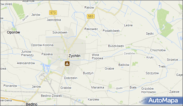 mapa Wola Popowa, Wola Popowa na mapie Targeo