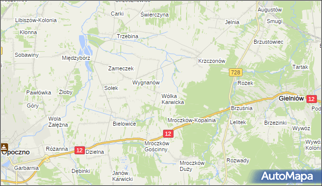 mapa Wólka Karwicka, Wólka Karwicka na mapie Targeo