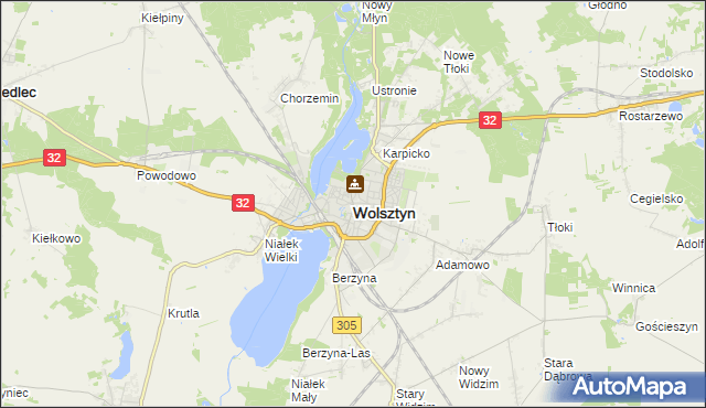 mapa Wolsztyn, Wolsztyn na mapie Targeo