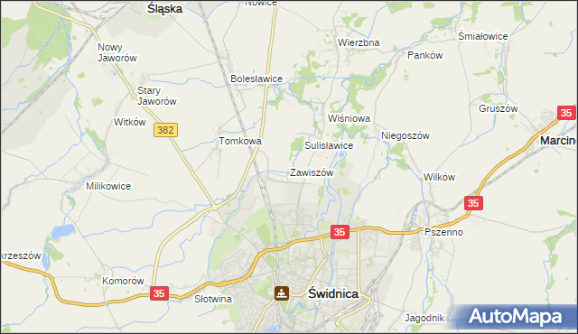 mapa Zawiszów, Zawiszów na mapie Targeo