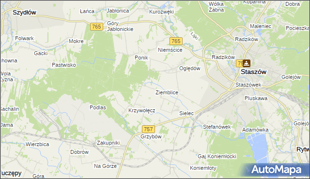 mapa Ziemblice, Ziemblice na mapie Targeo