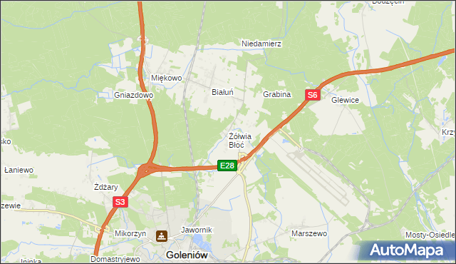 mapa Żółwia Błoć, Żółwia Błoć na mapie Targeo