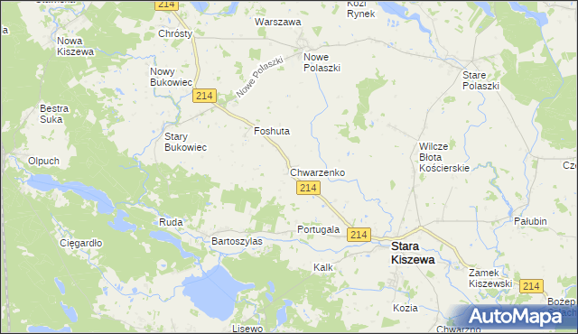 mapa Chwarzenko, Chwarzenko na mapie Targeo