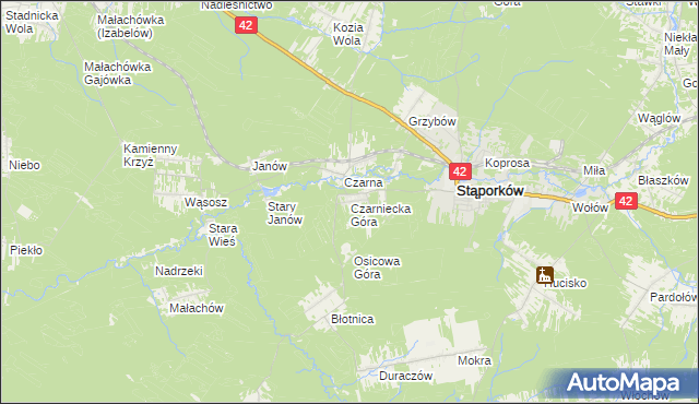 mapa Czarniecka Góra, Czarniecka Góra na mapie Targeo