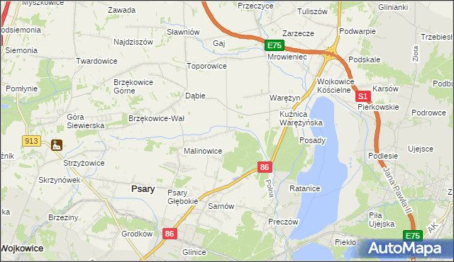 mapa Dąbie Chrobakowe, Dąbie Chrobakowe na mapie Targeo