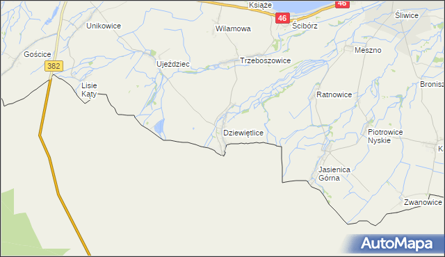 mapa Dziewiętlice, Dziewiętlice na mapie Targeo