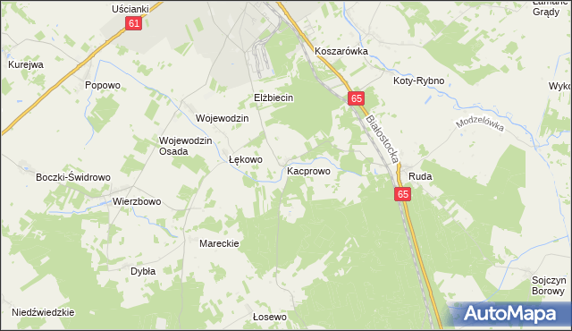 mapa Kacprowo, Kacprowo na mapie Targeo