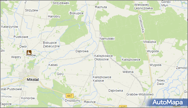 mapa Kaliszkowice Ołobockie, Kaliszkowice Ołobockie na mapie Targeo