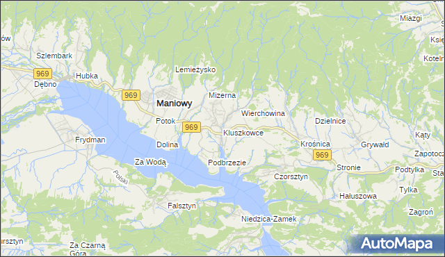 mapa Kluszkowce, Kluszkowce na mapie Targeo