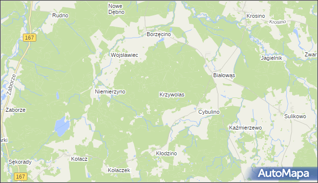 mapa Krzywolas, Krzywolas na mapie Targeo