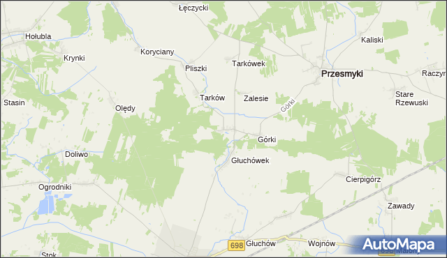 mapa Kukawki gmina Przesmyki, Kukawki gmina Przesmyki na mapie Targeo