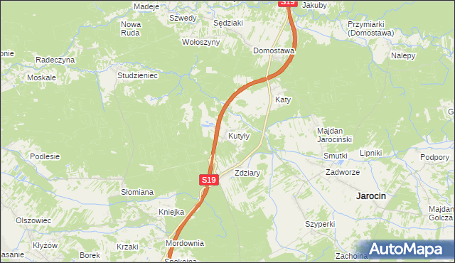 mapa Kutyły, Kutyły na mapie Targeo