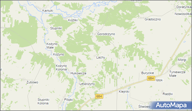 mapa Lachy, Lachy na mapie Targeo