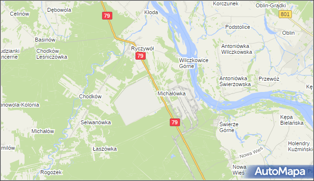 mapa Michałówka gmina Kozienice, Michałówka gmina Kozienice na mapie Targeo