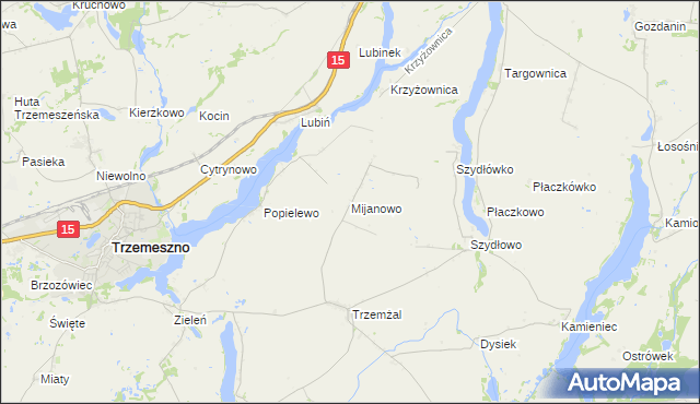 mapa Mijanowo, Mijanowo na mapie Targeo