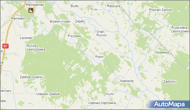 mapa Połoń, Połoń na mapie Targeo