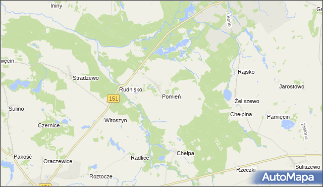 mapa Pomień, Pomień na mapie Targeo