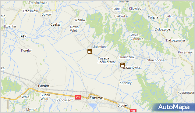 mapa Posada Jaćmierska, Posada Jaćmierska na mapie Targeo