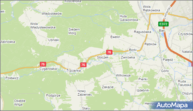 mapa Stoczek gmina Garwolin, Stoczek gmina Garwolin na mapie Targeo