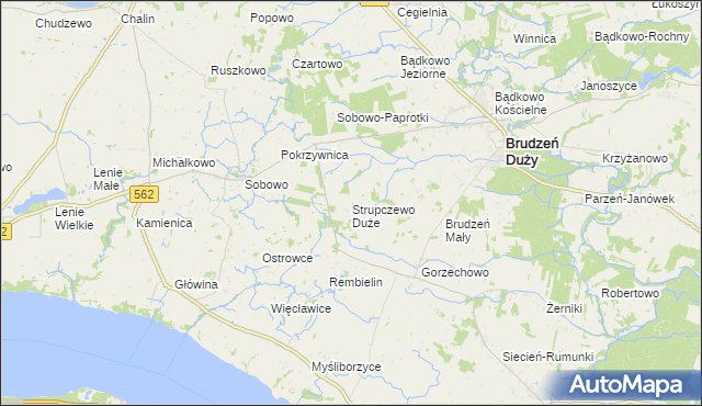 mapa Strupczewo Duże, Strupczewo Duże na mapie Targeo