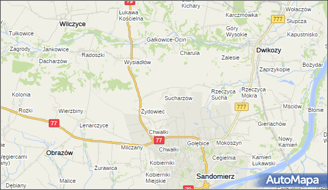 mapa Sucharzów, Sucharzów na mapie Targeo