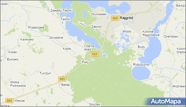 mapa Tama gmina Rajgród, Tama gmina Rajgród na mapie Targeo