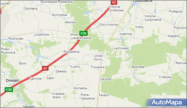 mapa Uchań Górny, Uchań Górny na mapie Targeo