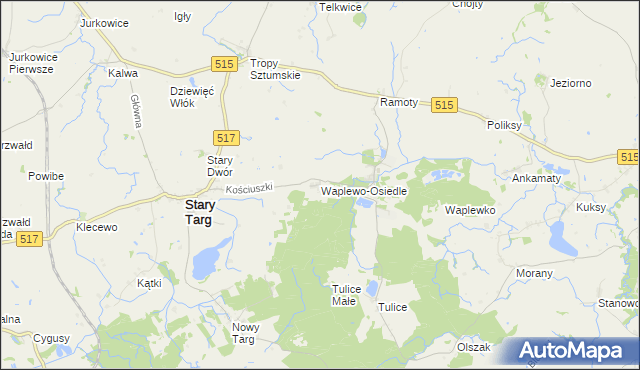 mapa Waplewo-Osiedle, Waplewo-Osiedle na mapie Targeo