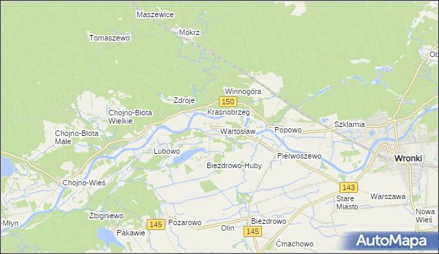 mapa Wartosław, Wartosław na mapie Targeo