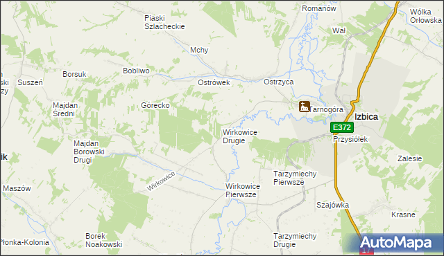 mapa Wirkowice Drugie, Wirkowice Drugie na mapie Targeo