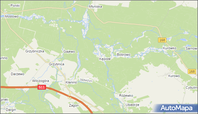 mapa Kępiste gmina Bobolice, Kępiste gmina Bobolice na mapie Targeo